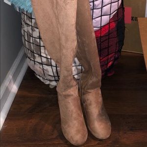 Over-the-knee boots soft microsuede